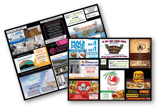 Sample 9x12 postcard with multiple business ads